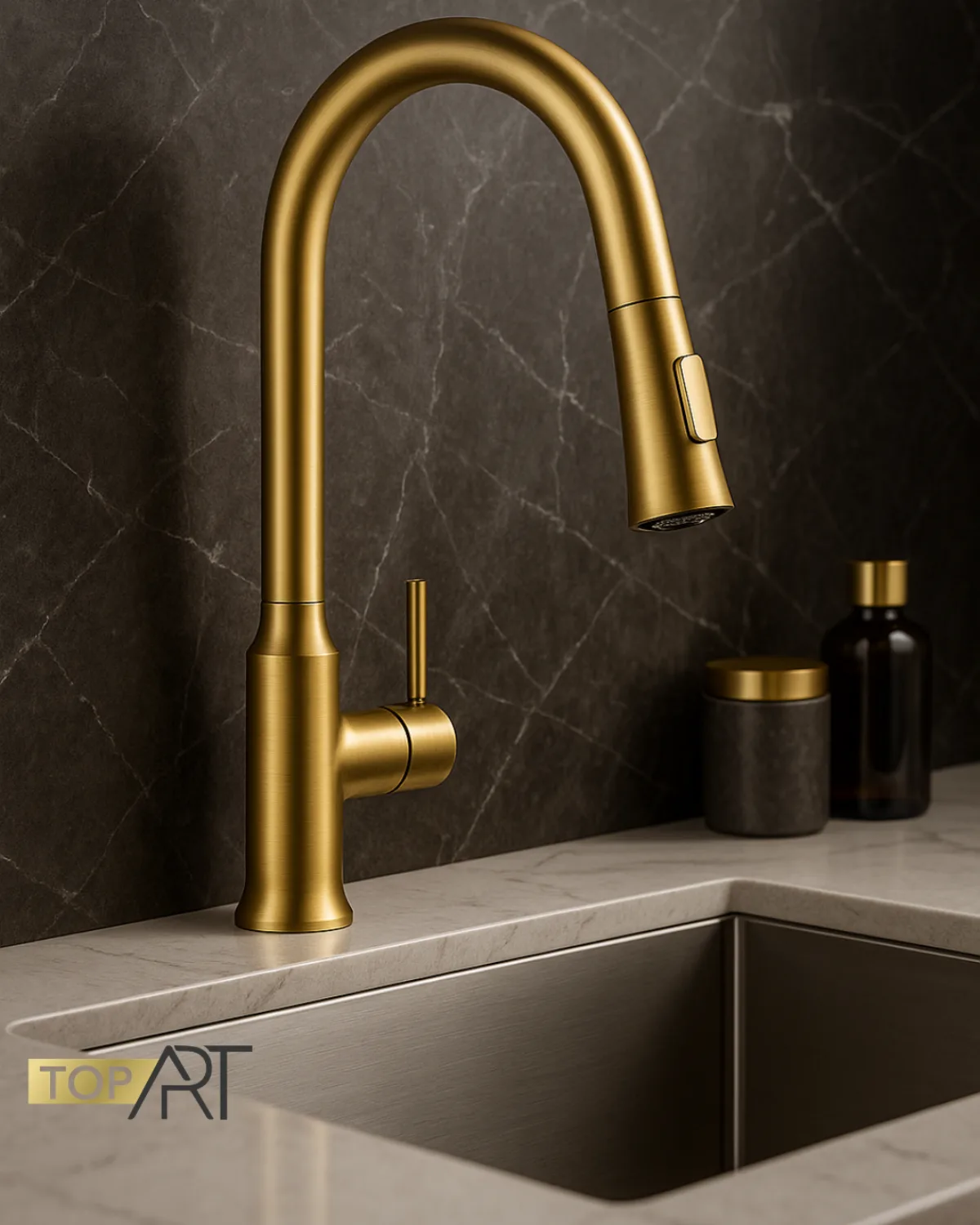 Gold kitchen faucet