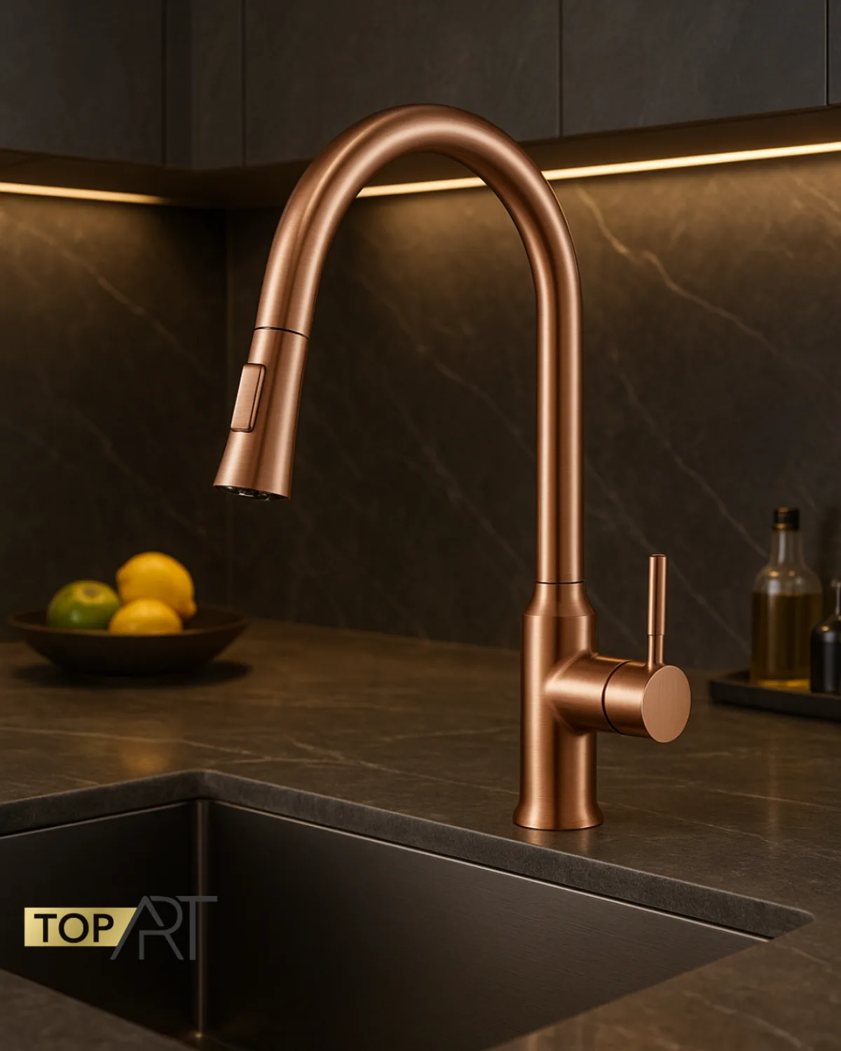 Copper kitchen faucet
