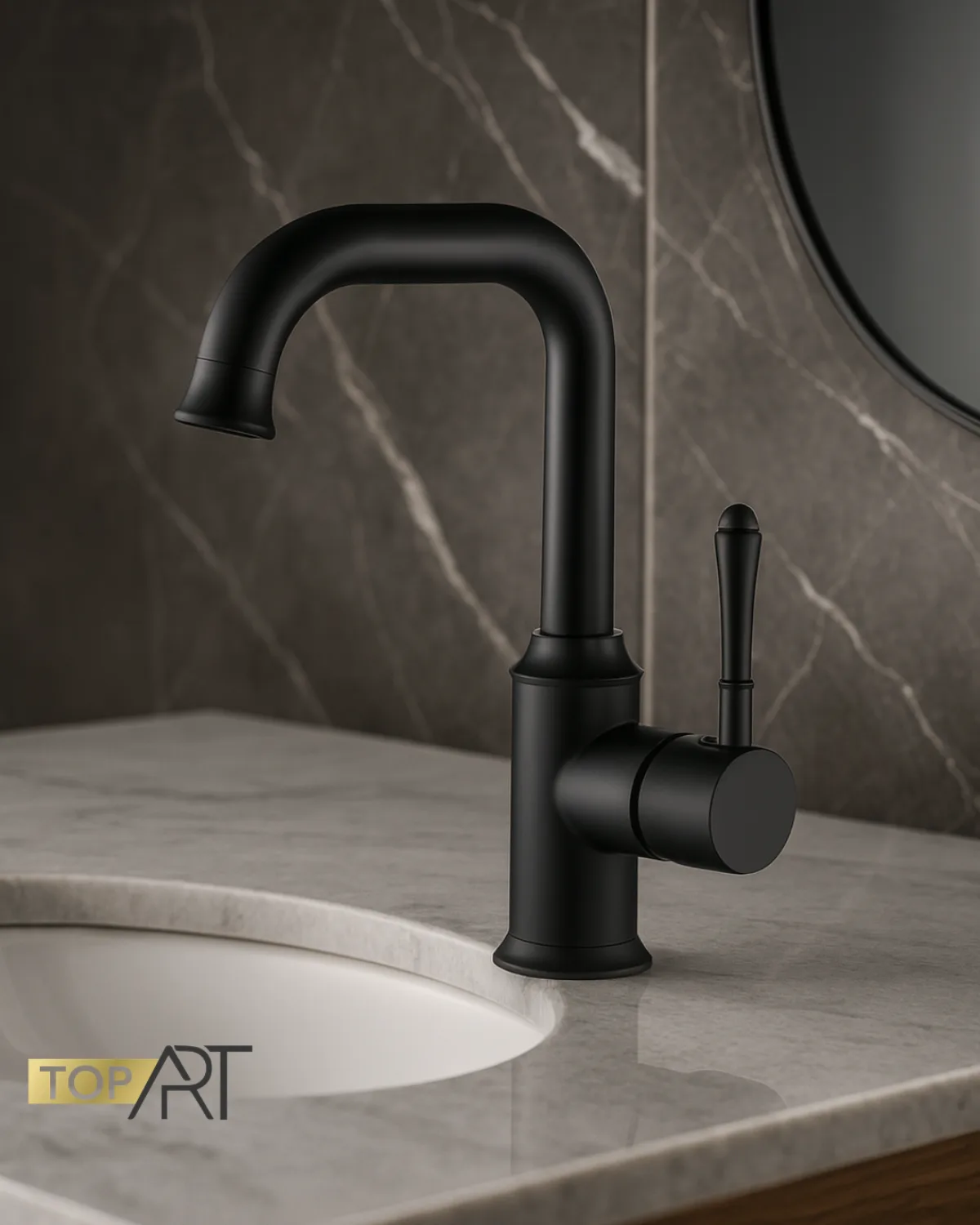 Classic black bathroom faucet