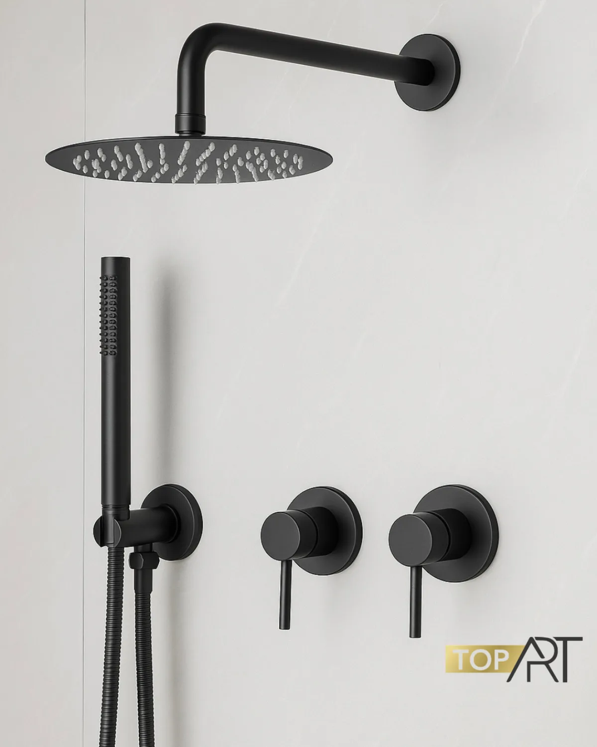 Black concealed shower set