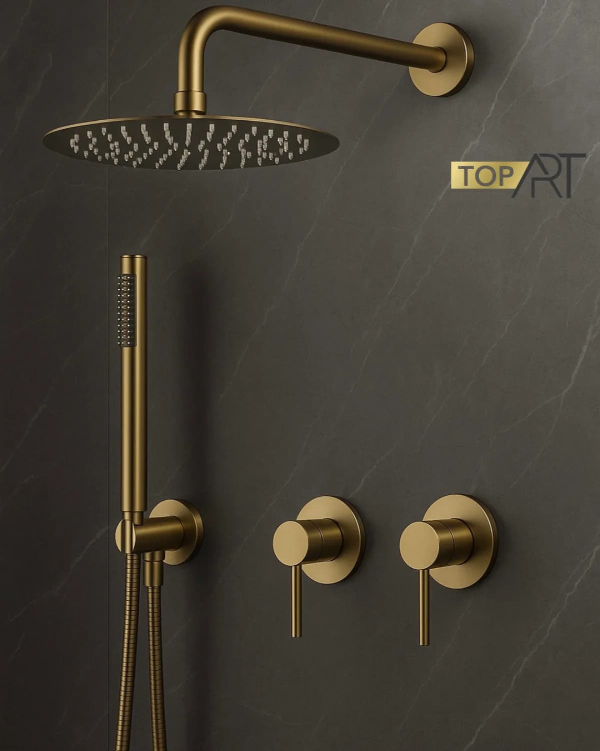 Gold concealed shower set