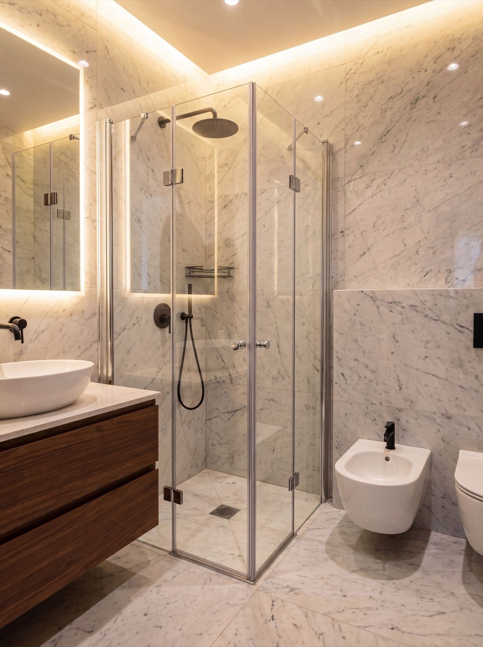 מקלחון פינתי אקורדיון